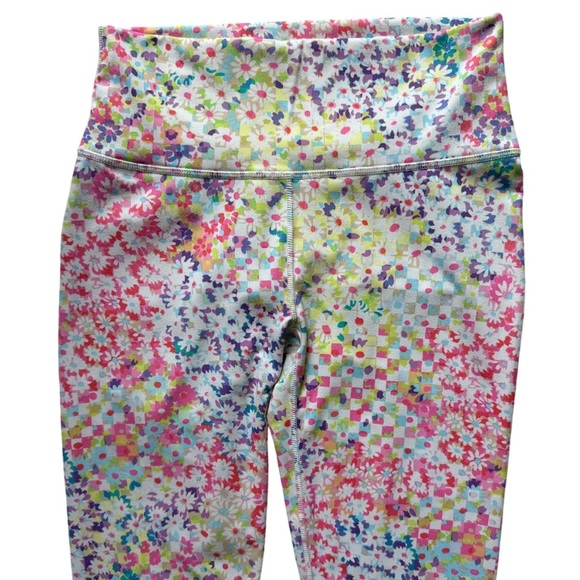 Fabletics Define PowerHold® High-Waisted 7/8 Legging Sz Small Patchwork Daisy - Picture 4 of 6